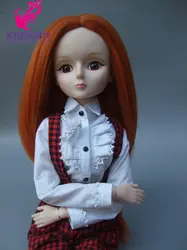 Натуральный Цвет мягкие прямые волосы парик для 1/3 1/4 1/6 BJD куклы для русские DIY кукла парики-012