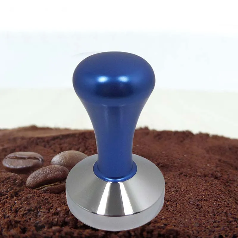 

51mm Coffee Barista Espresso Flat Tamper Base Clear Body Steel Press Mat