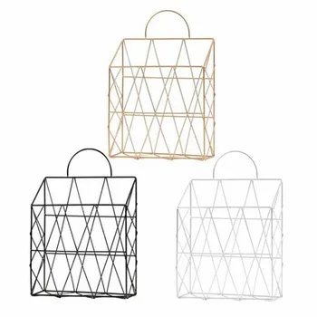 

Metal Storage Basket Wall Hanging Storage Shelf Magazine Holder Wall Mounted Newspaper Book Organizer Basket Home Decoration New
