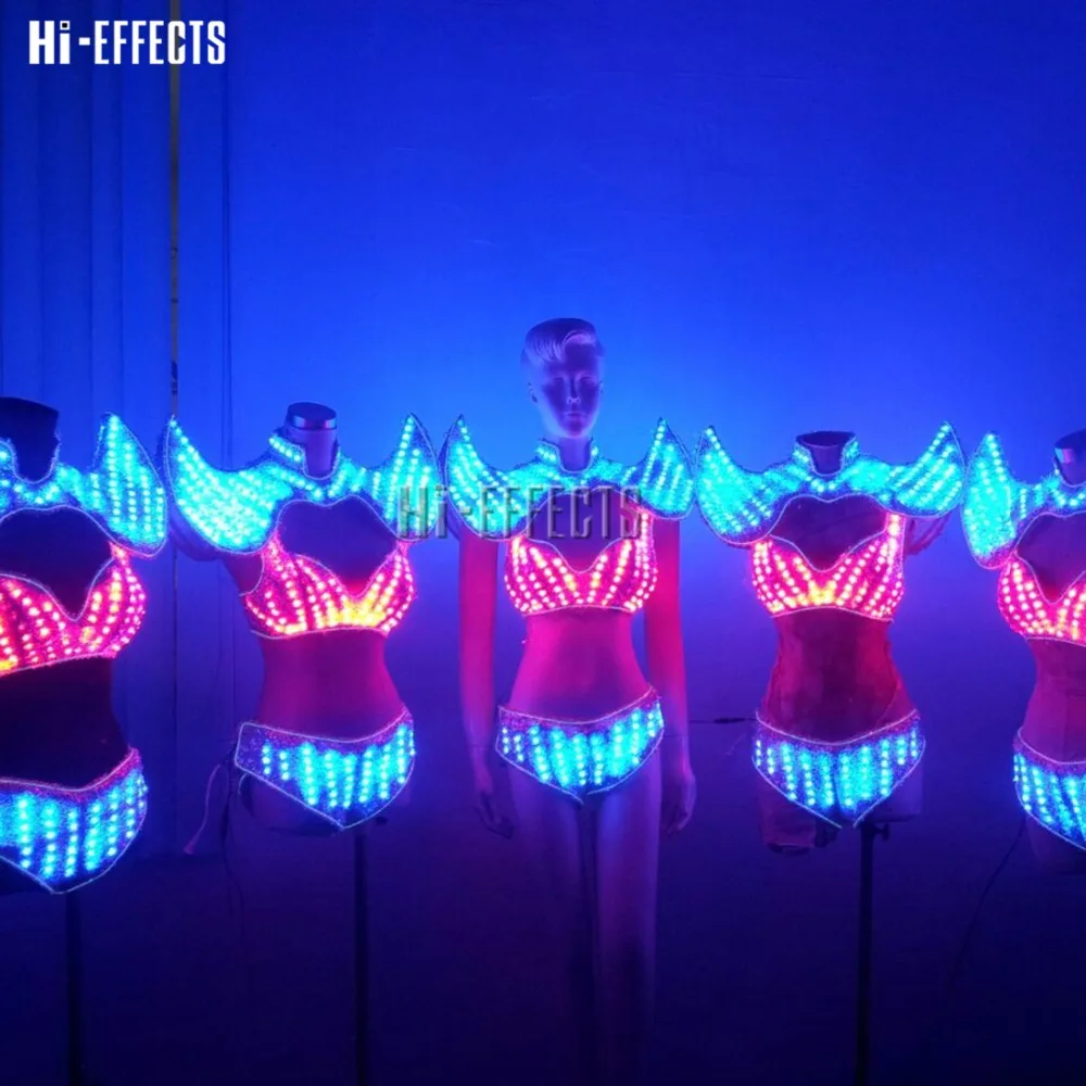 Светодиодный светящийся женское платье светящийся женский костюм робота изменение цвета женский сексуальный бюстгальтер одежда для вечерние ди-джей в ночном клубе сценическая одежда шоу