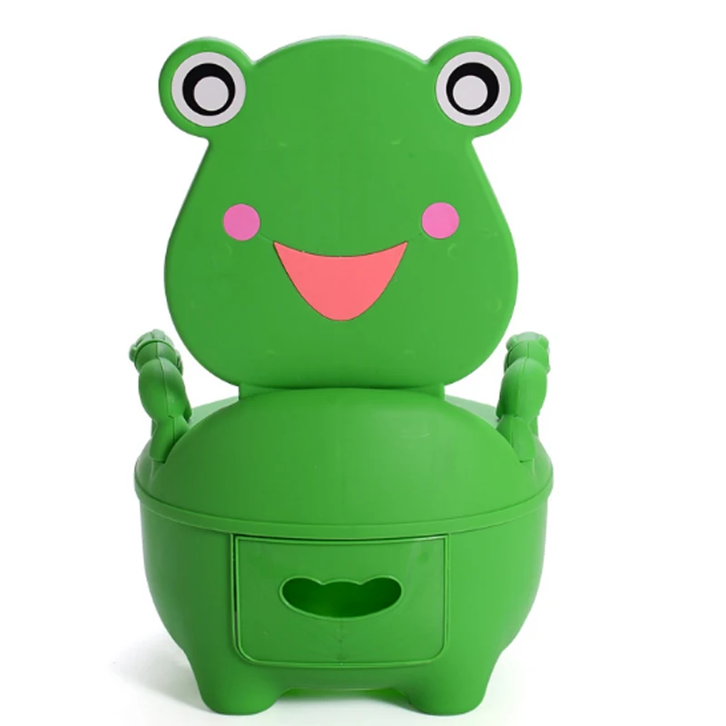 Мультяшный Детский горшок пластиковый Туалет для девочек и мальчиков портативный горшок складной стул милый лягушка ящик учебный Горшок детский туалет - Цвет: Green