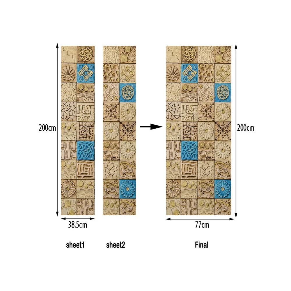 Творческий 3D арабский Стиль плитка обои, наклейки на стену Спальня Гостиная коридор двери украшения дома