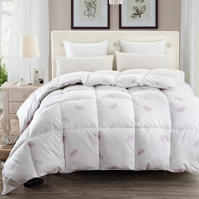 

Stylish High Quality white Quilting Seam White Goose Down Quilt Blanket Duvet For White Cover Comforter Winter Was Warm 4 Size