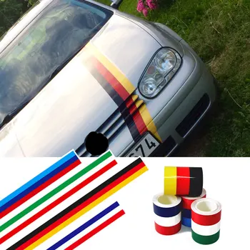 

Car-Styling Glossy Wrap Color Flag Sticker For Audi A4 For BMW M-Sport E46 E39 For VW Polo Golf 4 5 6