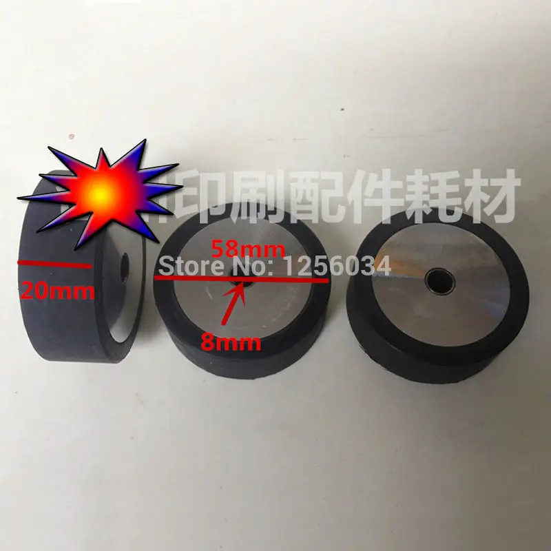 

1 peice Hengoucn printing parts rubber wheel 58x8x28mm