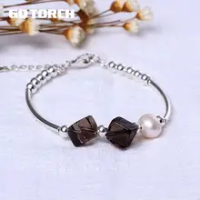925 пробы, серебряные браслеты с подвесками, браслеты для женщин, винтажные, натуральный пресноводный жемчуг и цитрин, ручная работа, сделай сам, ювелирное изделие