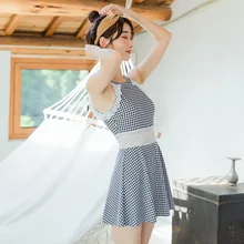 Женский спортивный купальник, женский слитный купальник, одноцветная юбка, женский сексуальный купальник с высокой талией, полиэстер, животные