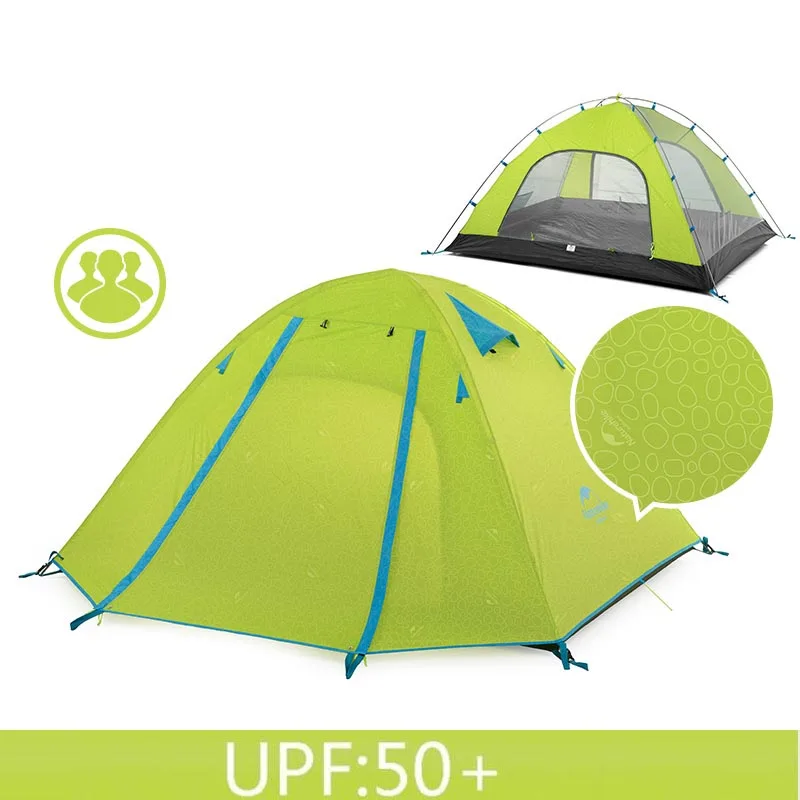 NatureHike P серии классика палатка 210 т ткань для 3 человек NH15Z003-P - Цвет: green UPF50