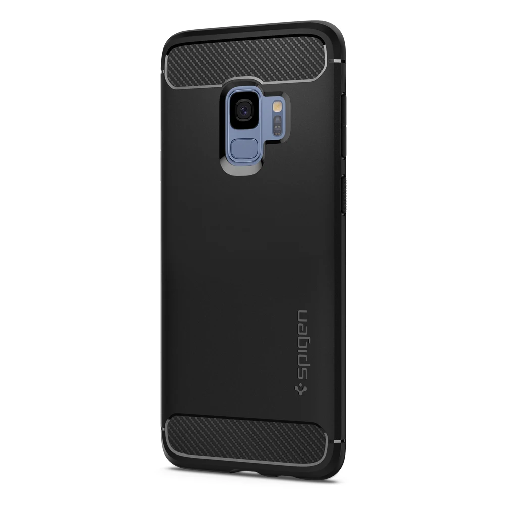 Прочный защитный чехол Spigen для samsung Galaxy S9(нормальный размер - Цвет: Черный