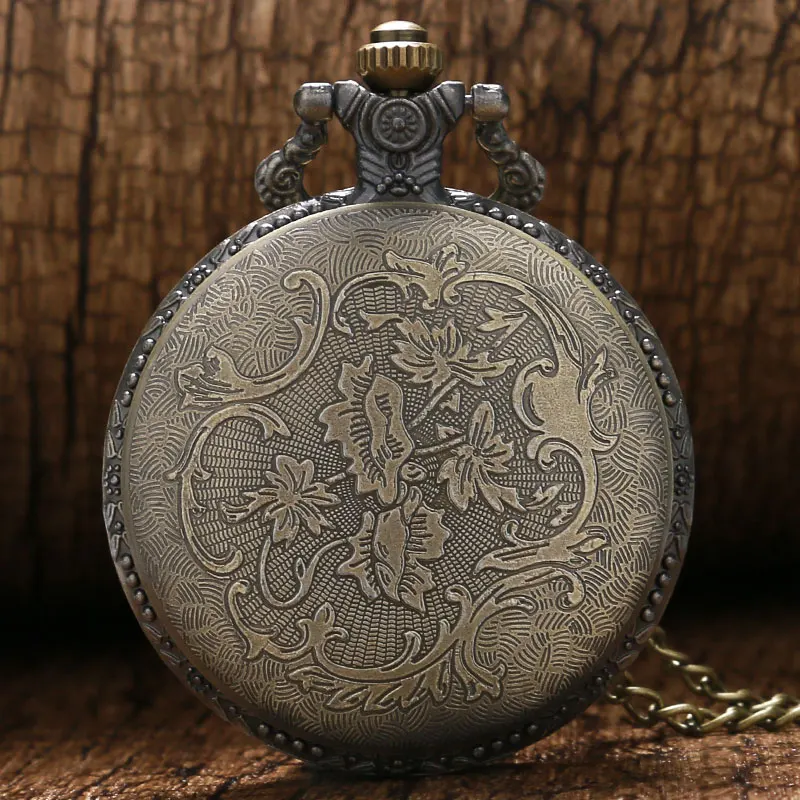 Antique Big Size Forest Big Truck Pocket Watch Retro Bronze Necklace Watches for Men Women Gift 3