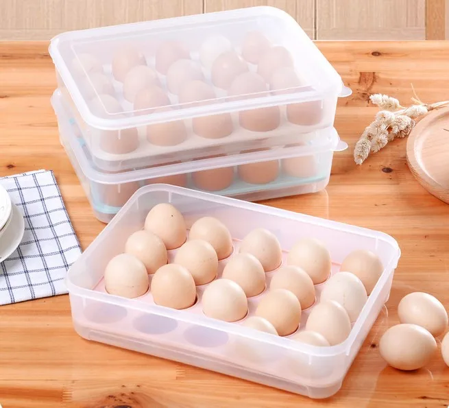 1PC Plastic Egg Kitchen egg Storage Box 20 Grid Eggs Holder Stackable Freezer Organizers Container LF 059 | Дом и сад