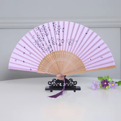 В японском стиле бамбуковое вентилятор шелковые вееры Свадьба Классический стиль украшения на заказ Ретро ремесла Сучжоу подарок - Цвет: 5