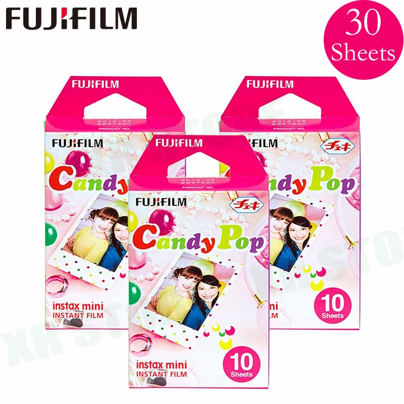 Fujifilm Instax Mini 8 9 фильм конфеты, поп-Fuji мгновенный Фотобумага 30 листов для 70 7 s 50 s 50i 90 25 поделиться SP-1 2 ЛОМО Камера