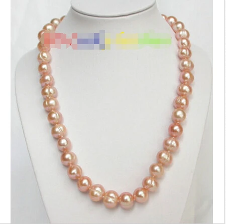 

Free shipping >>>>>>Genuine 13mm 17" round pink freshwater pearls necklace j6783