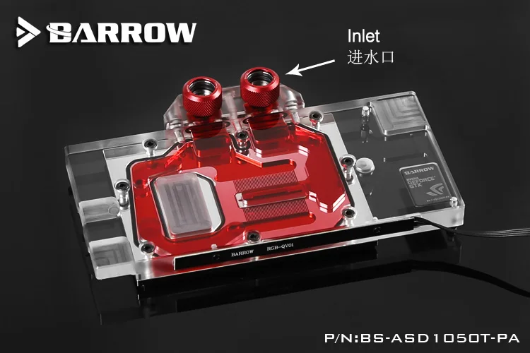 

Barrow BS-ASD1050T-PA GPU Water Cooling Block for ASUS DUAL GTX1050Ti/1050