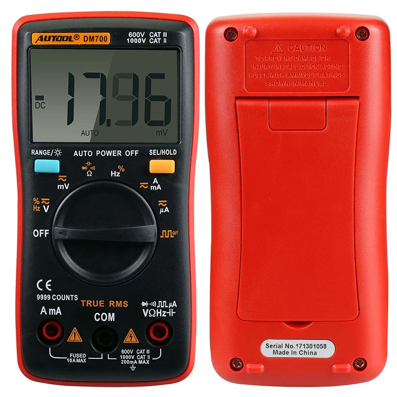 AUTOOL DM700 AC/DC Авто позвонил Цифровой мультиметр 9000 отсчетов ЖК дисплей ручной