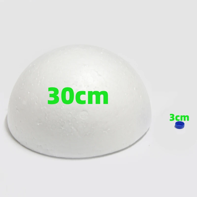 30cm in diameter white Half Round Solid Polystyrene Styrofoam Foam Ball for children kids DIY handmade 2