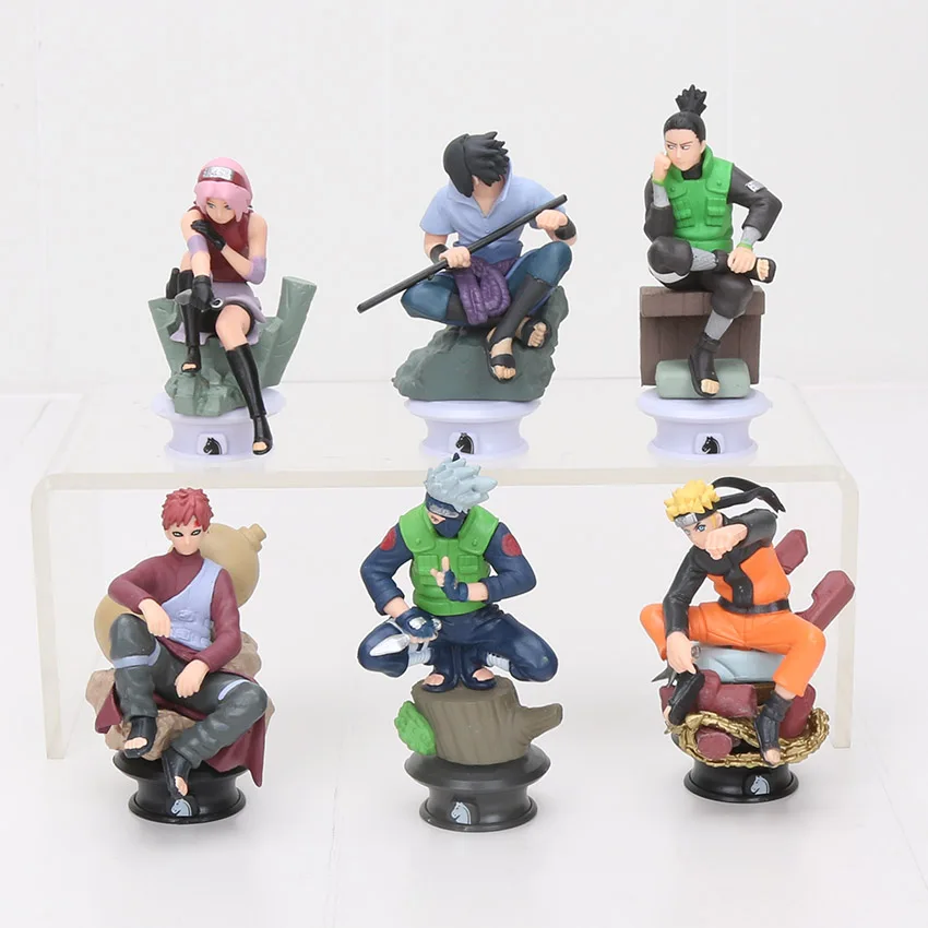 

Anime Naruto Uzumaki Naruto Sasuke Gaara Kakashi Chess PVC Action Figure Collection Toy 6pcs/set 9cm