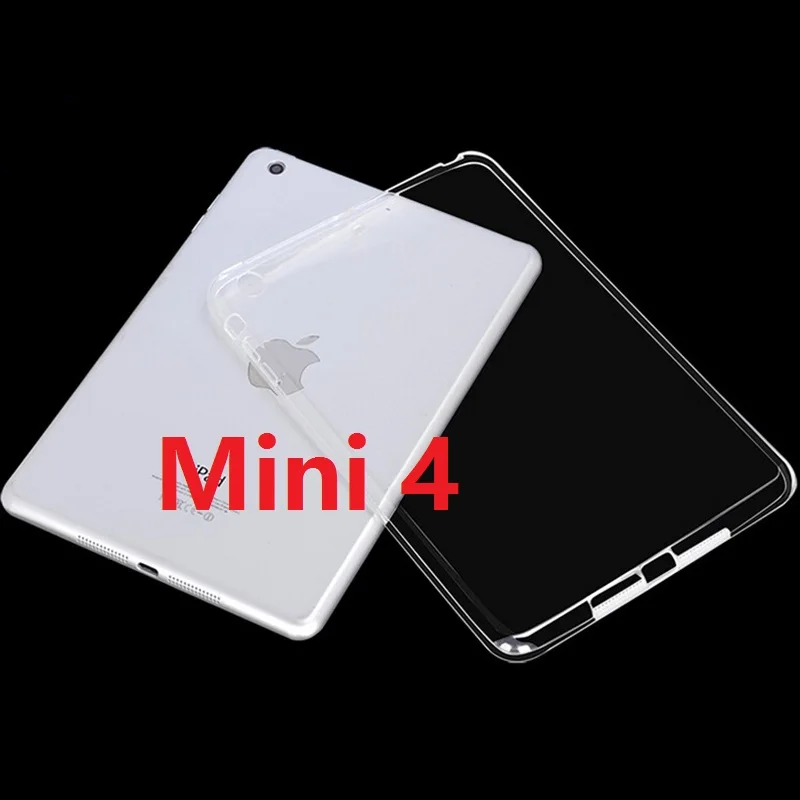 Чехол для iPad 2 iPad 3 iPad 4 Air 1 Air 2 mini 123 mini 4 Чехол прозрачный TPU Funda для iPad 234 мягкий чехол - Цвет: mini 4