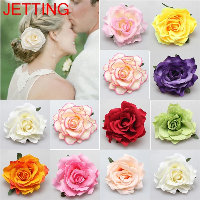 

JETTING 1Pc fashion Women girls Hair accessory fabric rose flower corsage brooch child full dress work wear hat flower