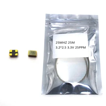 

10pcs SMD 3225 active crystal oscillator OSC 25MHZ 25M 3.2*2.5 3.3V 25PPM