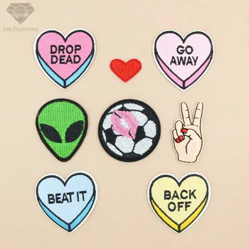 Heart Football Embroidery Sew Iron On DIY Patch Badge Fabric Applique For Clothing Bag Shirt