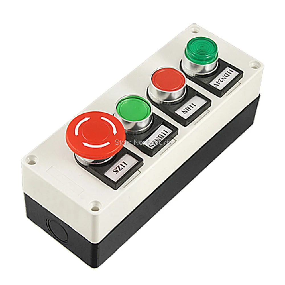 

Green Signal Lamp Self Locking Momentary Push Button Switch Station
