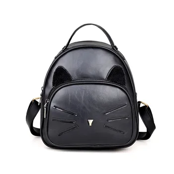 

Small Backpacks female School Bags For Teenage Girls Black Pink PU Leather Women Backpack Shoulder Bag Purse Mochila