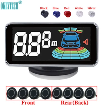 

OkeyTech New Styling 8 Sensors Car Parking Sensor Reversing Radar Parking Car-Detector Parking Assistance Parking Radar Alarm