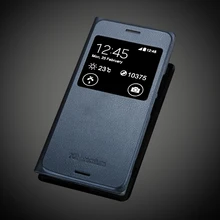 En son Sony Xperia XZ Için Premium Kılıf Kapak Sony xz Için PU deri sırt Kapak telefon kılıfı premium Görünüm Pencere Flip Case