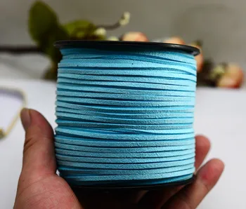 

1pc/lot DIY jewelry accessories, 2.5X1.5 light blue South Korea plush leather cord 100 yards free shipping