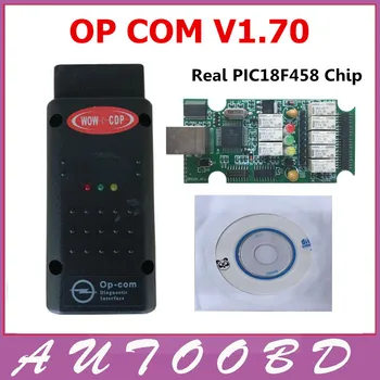 

Super!! Opel OP COM interface OP-COM V1.70 with PIC18F458 Chip OPCOM CAN OBD2 Diagnoatic Tool Firmware 1.70 Can be Flash Updated