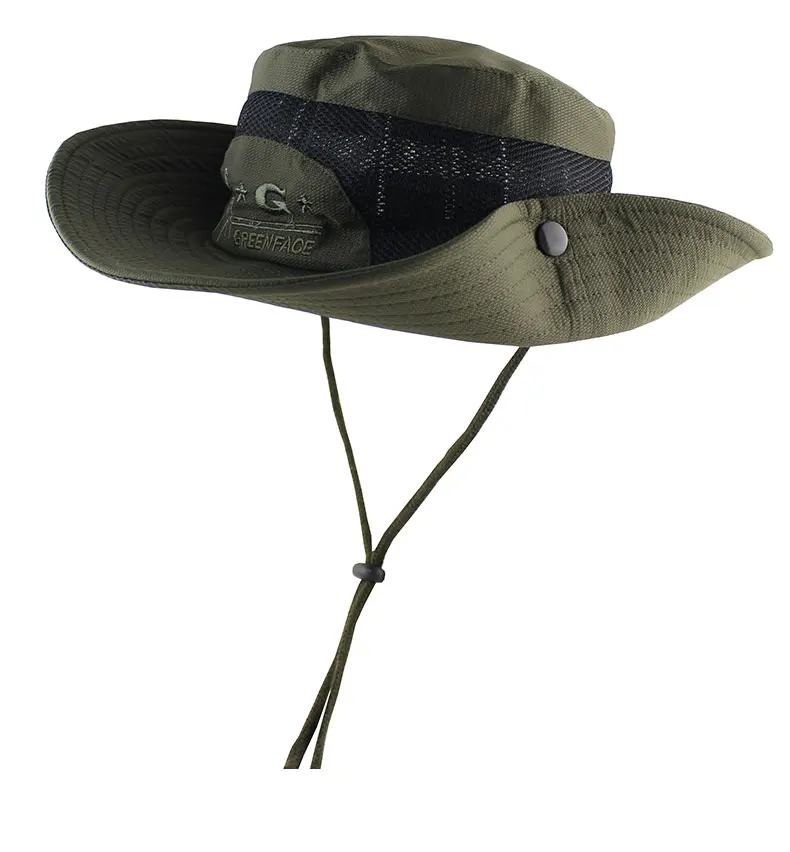 UPF 50+ Складная мужская шляпа-Панама женская шляпа для улицы широкая, с защитой от ультрафиолета полями Военная армейская сетка дышащая тактическая шляпа от солнца