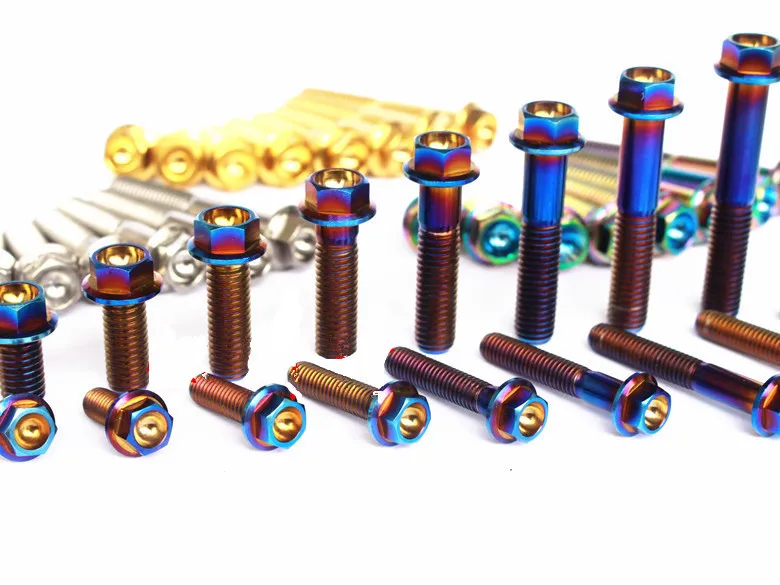 Ti Bolt M6 M8 Titanium bolts Motorcycle DIY MTB Burned Blue Color