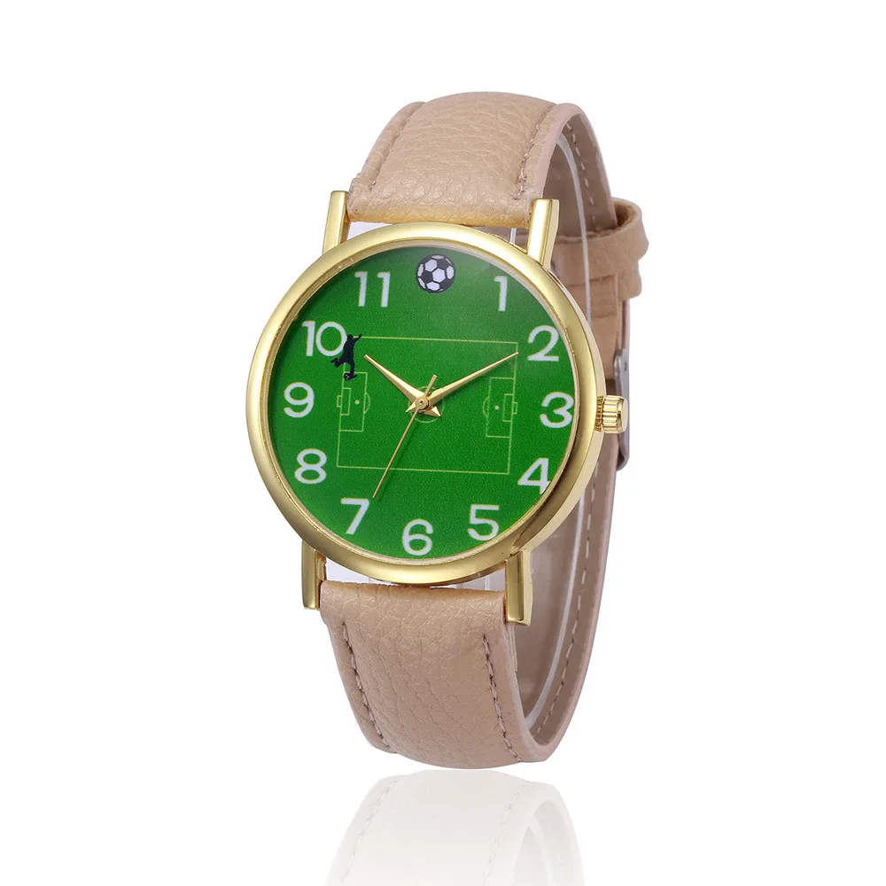 New Women Watches Beige Retro Design Leather Band Analog Alloy Quartz
