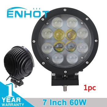

ENHOT 7'' 60W LED Work Light With E Mark Certificate Cree Chip Spot combo LED Driving Head Lamp Round Fog Lamp for Off Road Car
