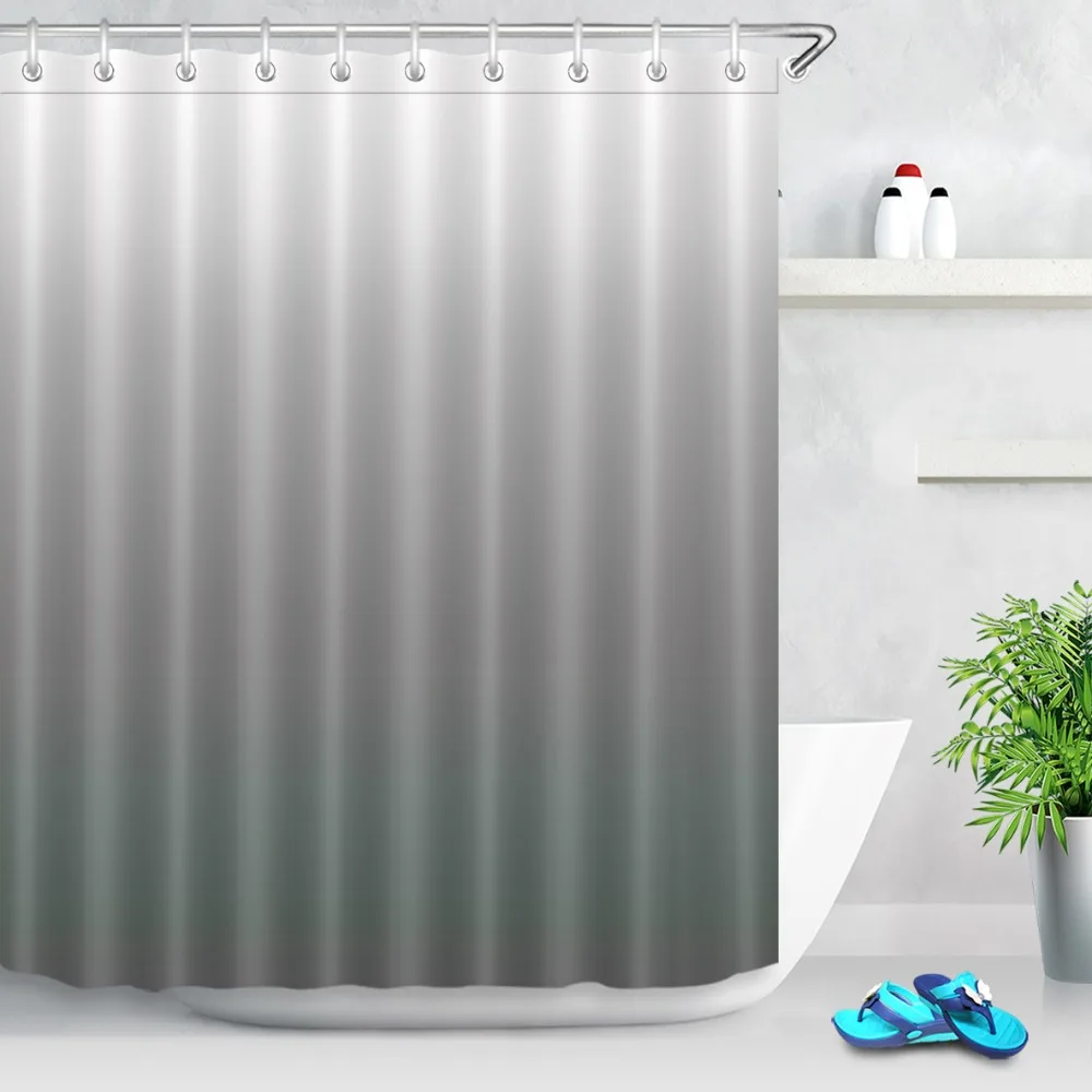

LB 180*180 Watercolor Gradient Black Shower Curtains Set Washable Bathroom Curtain Fabric Waterproof Polyester for Bathtub Decor