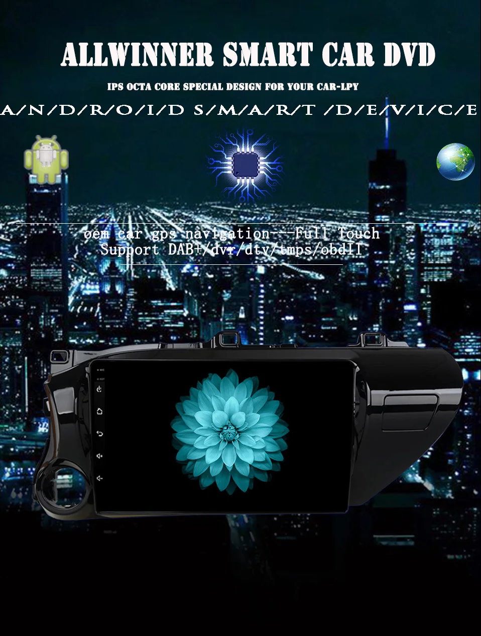 Sale Octa core Android 9.0 Auto Car DVD video Player radio audio stereo music tape gps glonass for Toyota Hilux 2016+ rds dab mirror 2