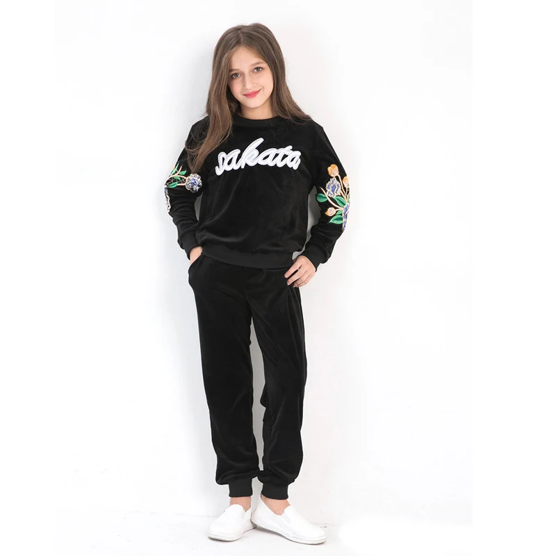 

Teenage Girls Suits Fashion Kids Clothing Sets Autumn Winter Children Clothing 2 pieces Tops Pants size 6 8 10 12 14 years