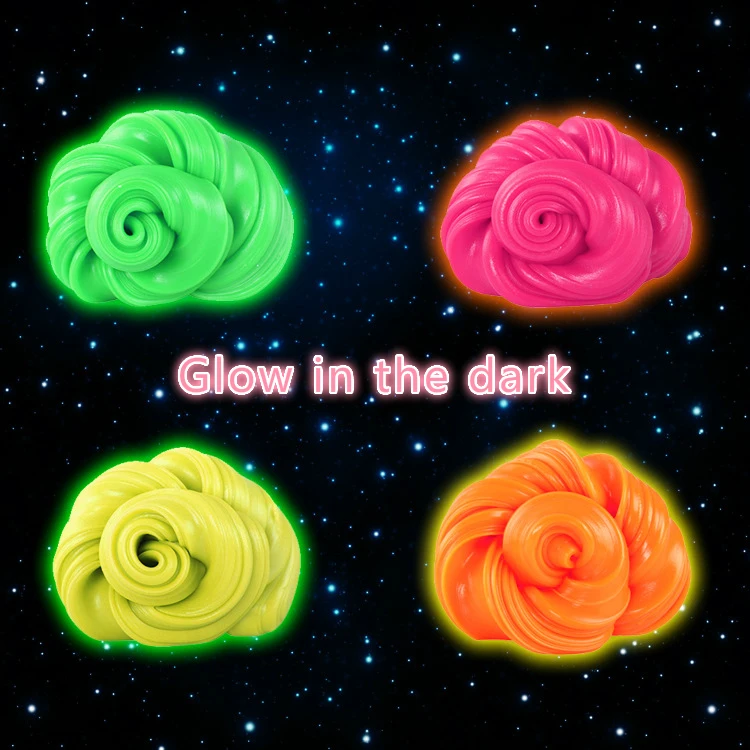 

Fluorescence Light Luminous Diy Glow In Dark Playdough Rubber Mud Plasticine Putty Clay Education Novelty Slime Toys