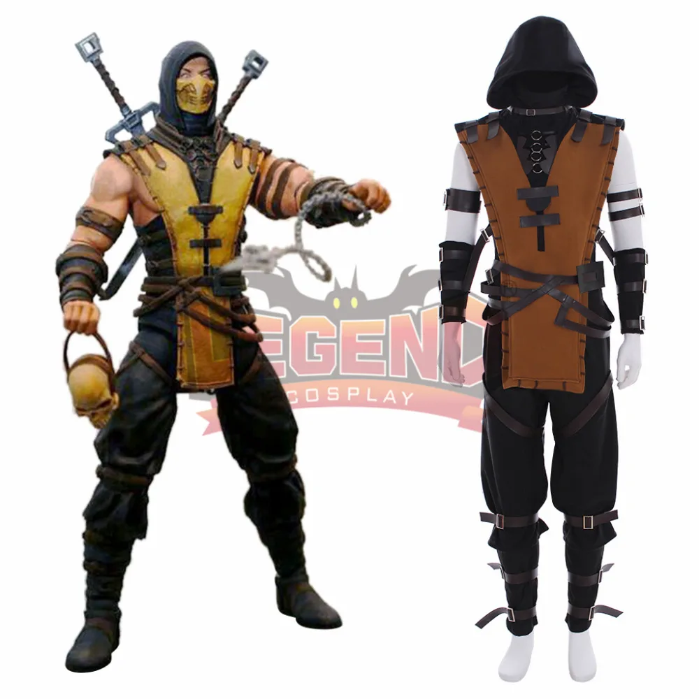 Игровой костюм для косплея Mortal Kombat X Scorpion Hanzo Hasashi полный взрослых индивидуальный