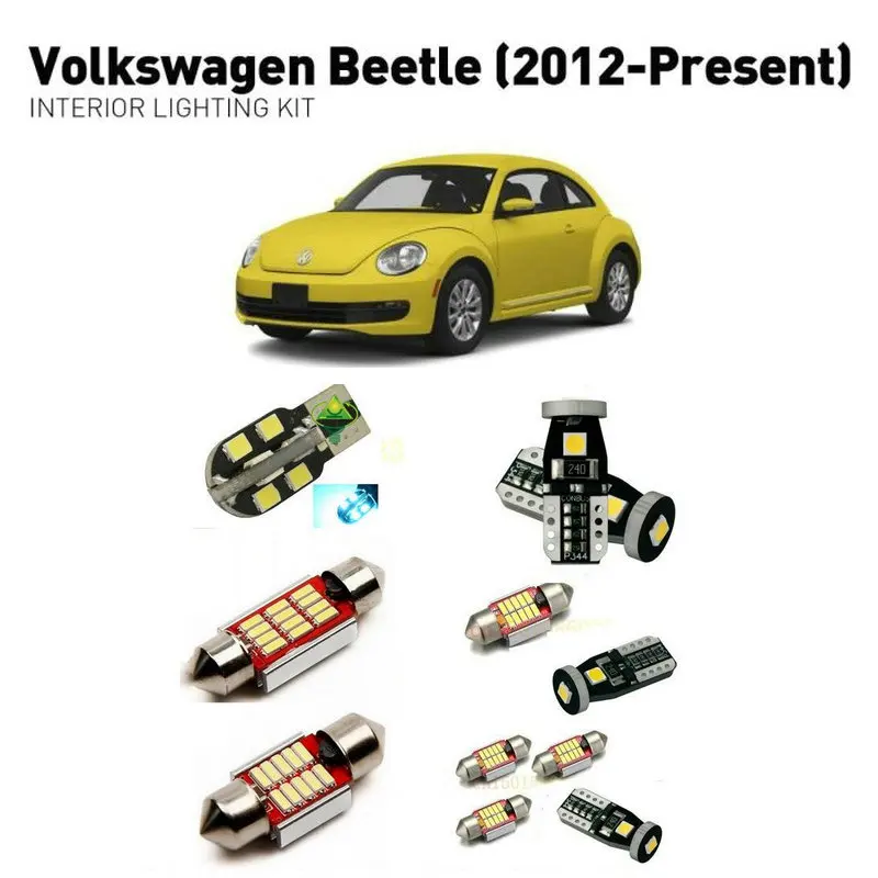 

Led interior lights For VW beetle 2012+ 7pc Led Lights For Cars lighting kit automotive bulbs Canbus