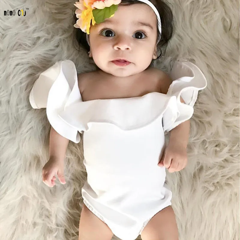 Toddler Clothing 2018 Summer Newborn Baby Rompers For Girl Cute Flutter Sleeve Princess Infant