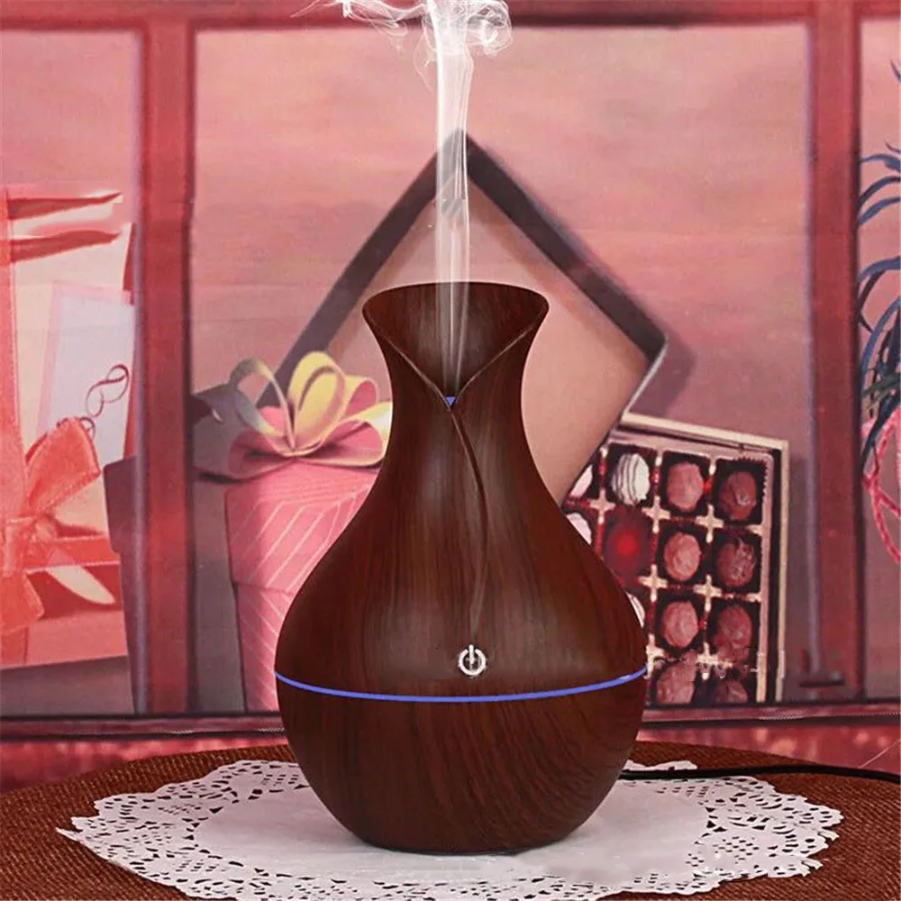 

130ml Air Humidifier Essential Oil Diffuser Aroma Lamp Aromatherapy Electric Aroma Diffuser Mist Maker for Home-Wood office car