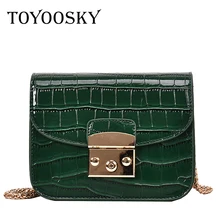 TOYOOSKY купить 1 получить 1 бесплатно Аллигатор крокодиловая кожа мини женская сумка через плечо цепь маленькая Женская сумка через плечо набор
