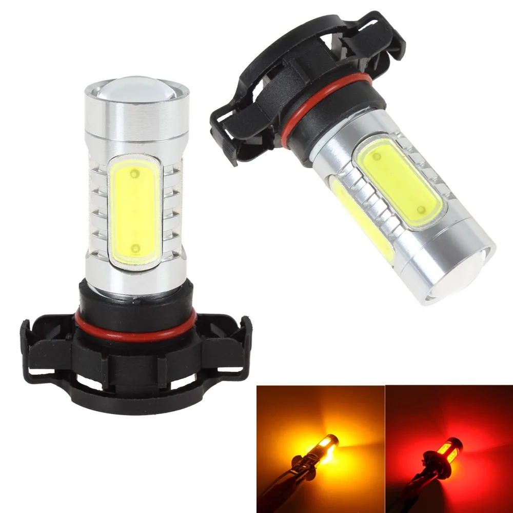 2pcs HID White H16 5202 5 COB LED Projector Bulbs For Fog Lamp Daytime
