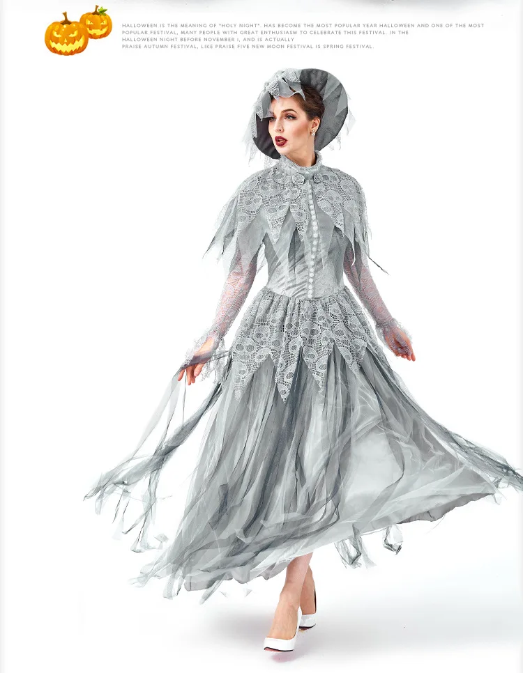 Костюмы на Хэллоуин; обувь под свадебное платье для невесты Вечерние Готический Костюм призрак невесты Маскарад с костюмами для косплея