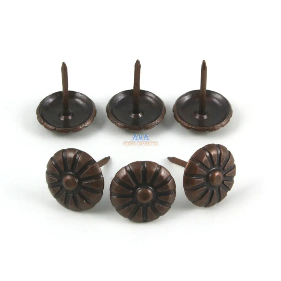 50 Pieces 16x20mm Antique Copper Flower Upholstery Tacks Nailsin Tacks