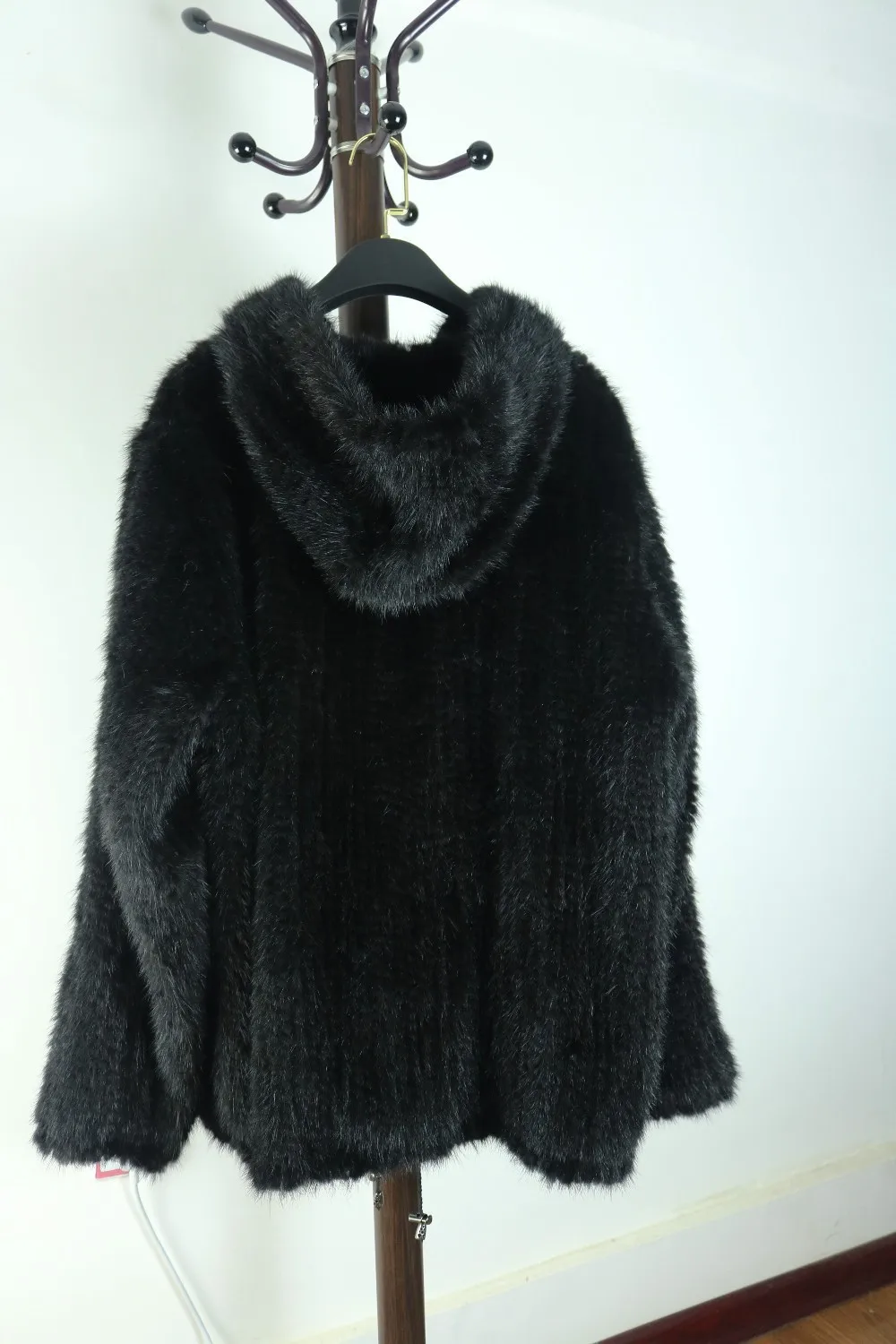 Зимнее меховое пальто, куртка для женщин, натуральное вязаное Норковое меховое пальто с капюшоном размера L to3XL размера плюс, толстовки