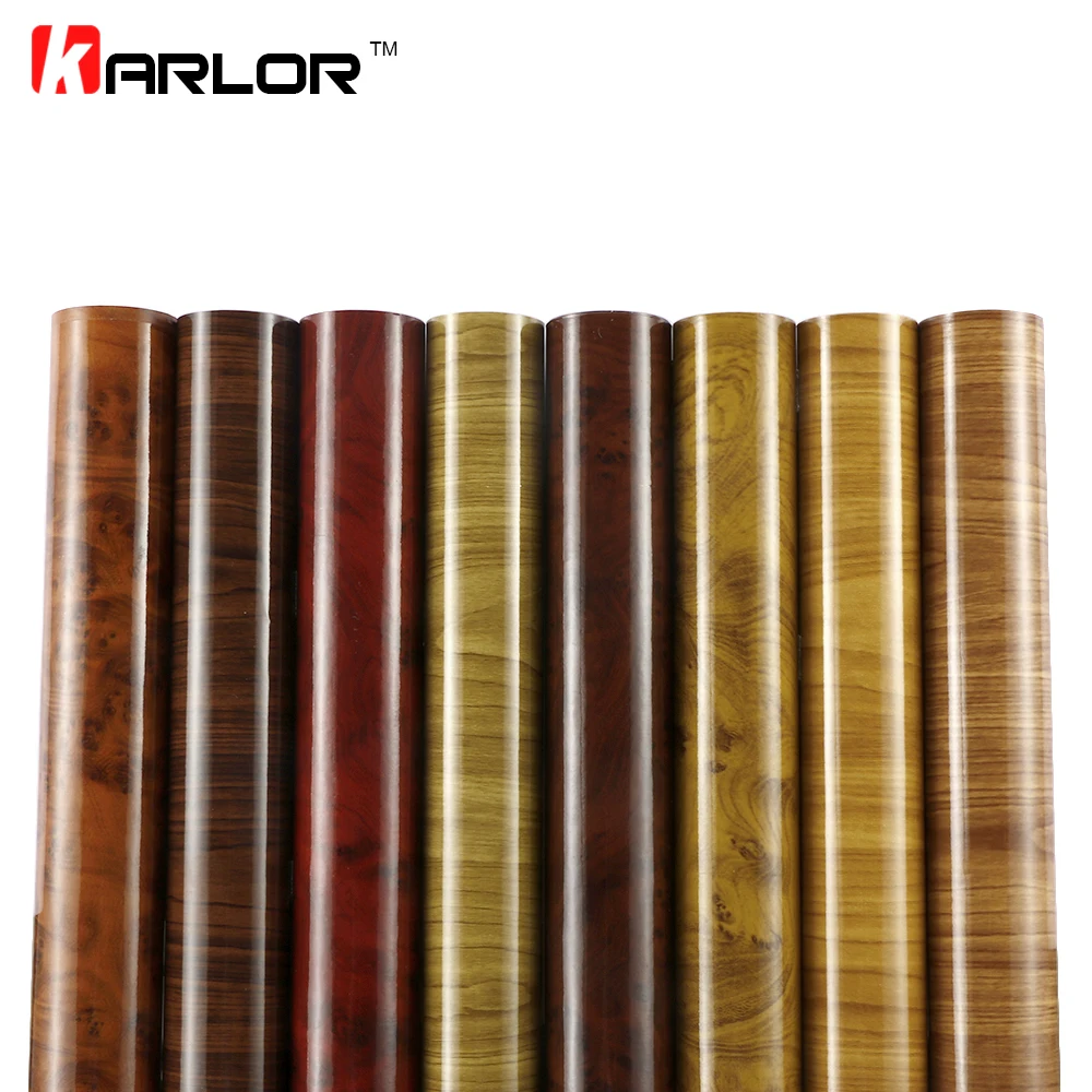 Buy 60cmx500cm Glossy Wood Grain Car Wrap Vinyl Film